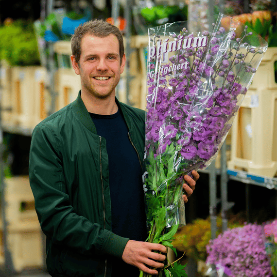 favoriete bloem van Mike is delphinium