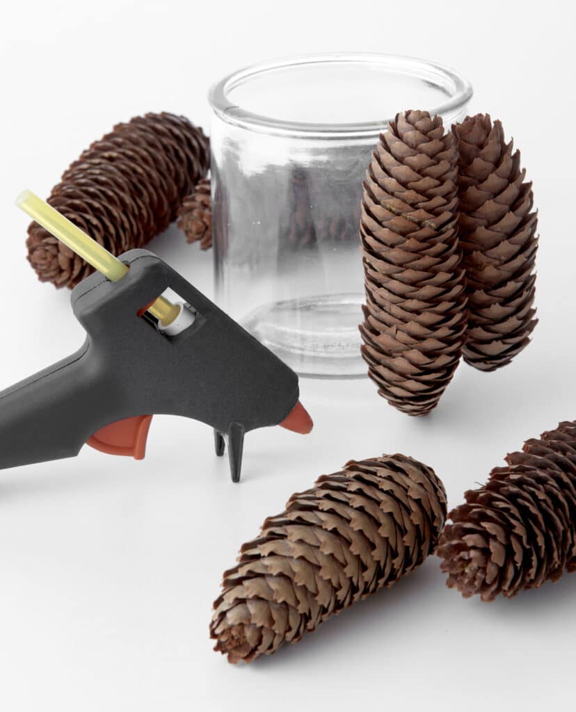 DIY_pine_cone_vase poinsettia